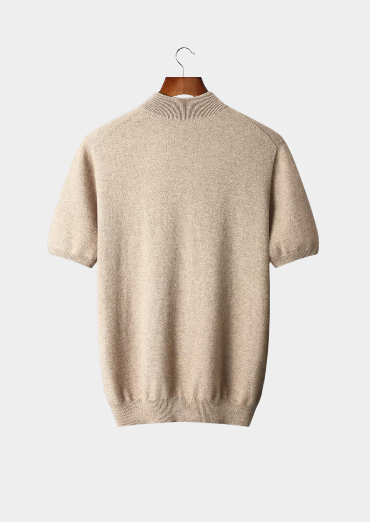 Men’s Short-Sleeve Knit Shirt with Mock Neck