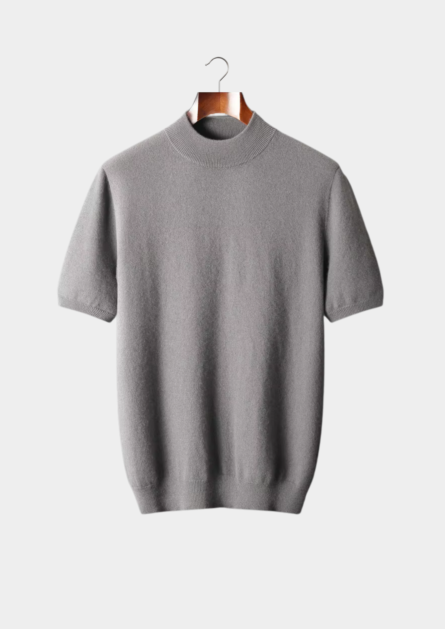 Men’s Short-Sleeve Knit Shirt with Mock Neck