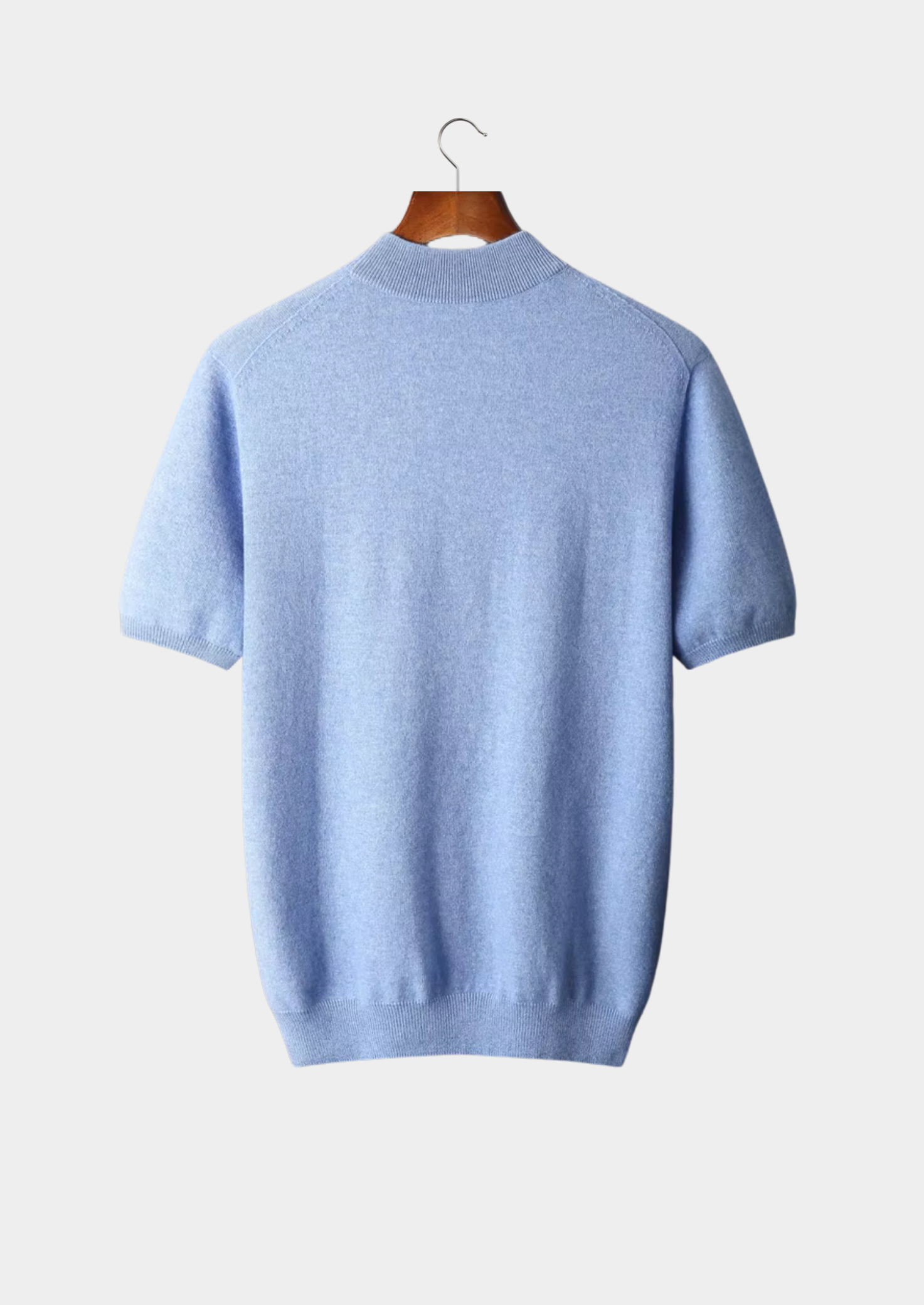 Men’s Short-Sleeve Knit Shirt with Mock Neck