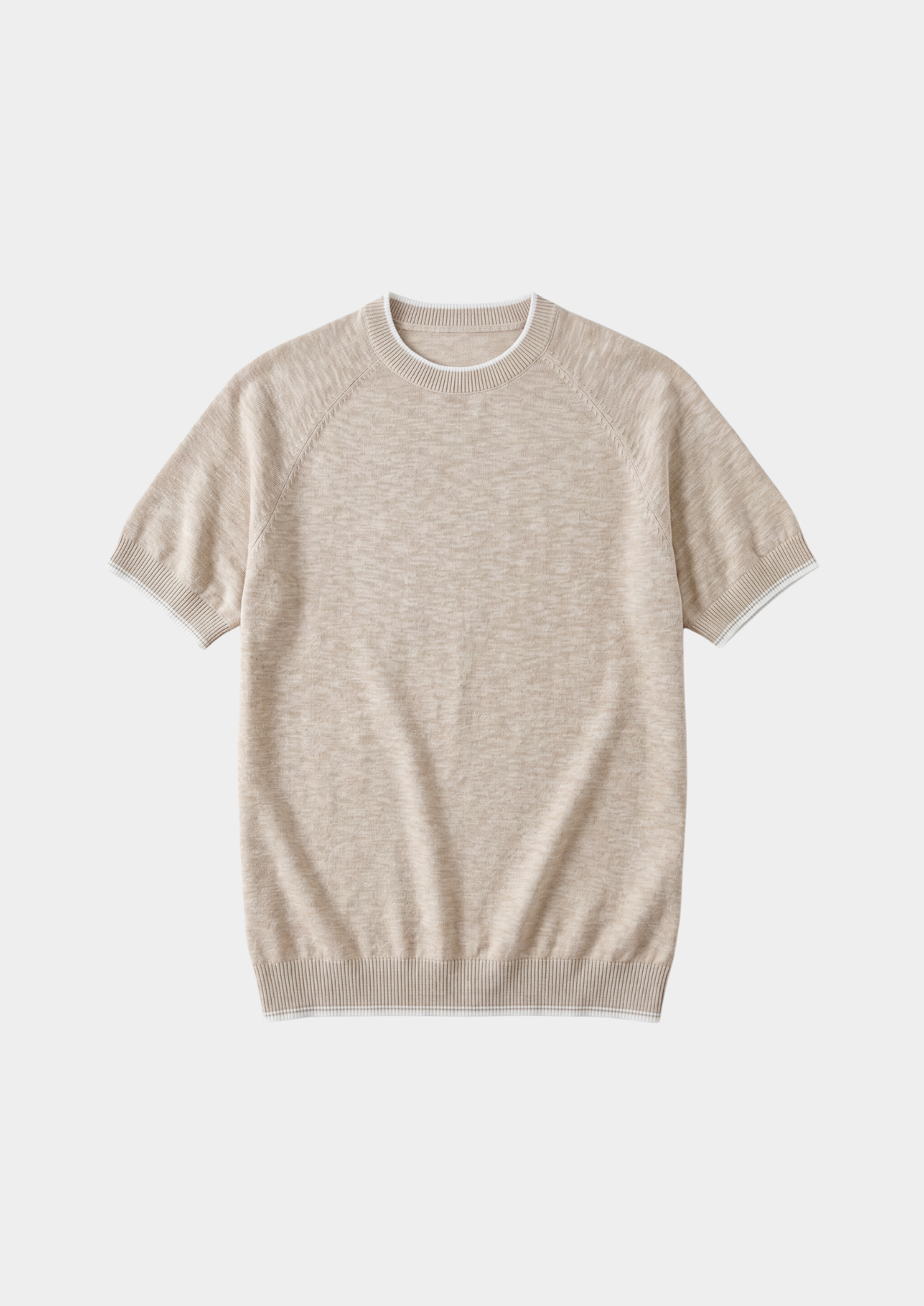 Men’s Short-Sleeve Knit T-Shirt with Contrast Trim