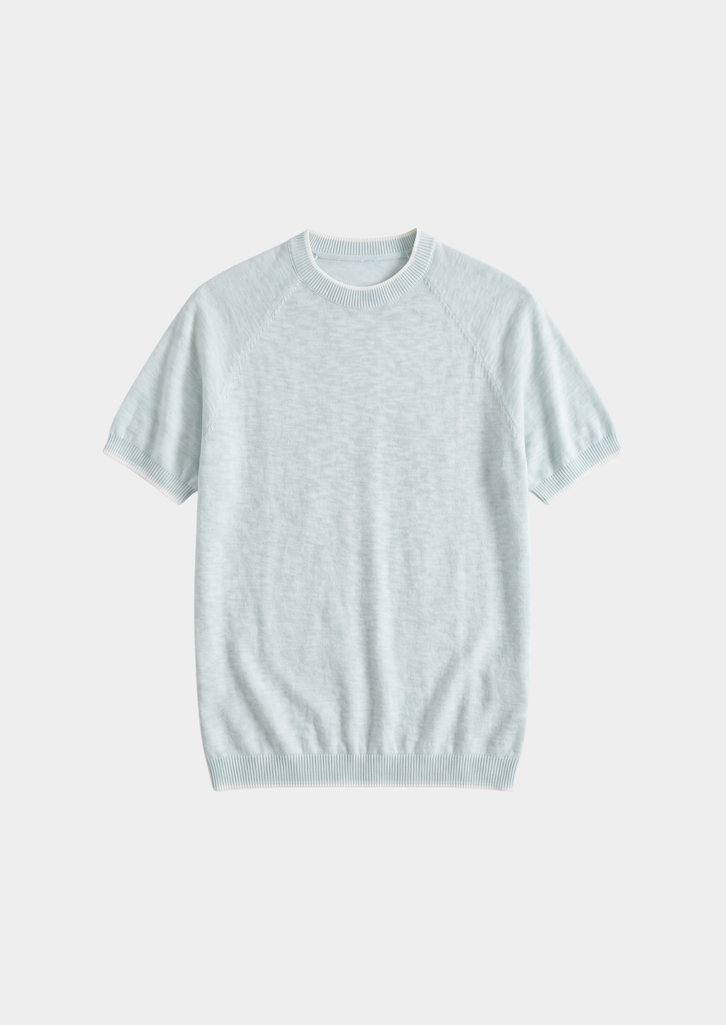 Men’s Short-Sleeve Knit T-Shirt with Contrast Trim