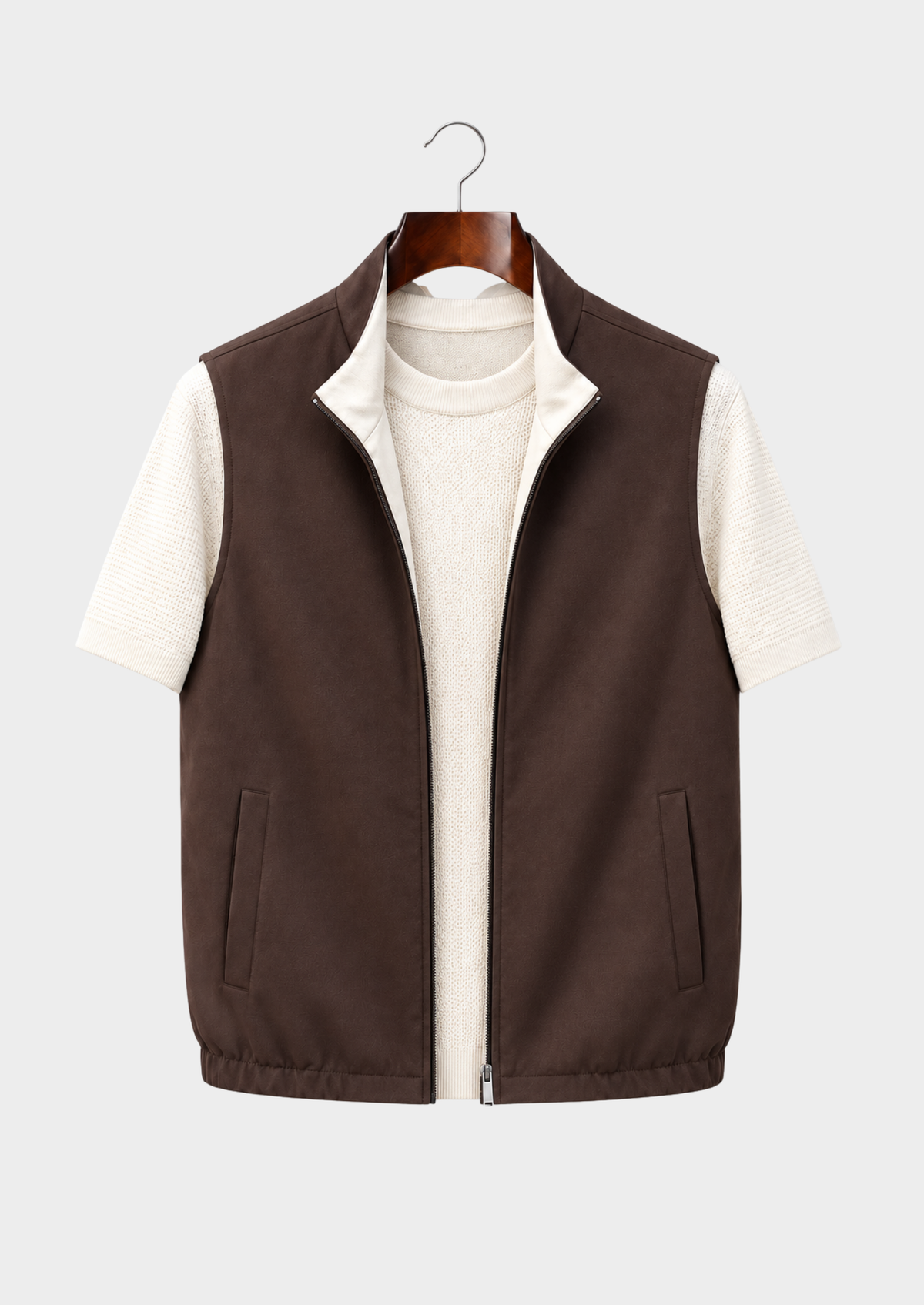 Men's Stand-Collar Zip-Up Vest