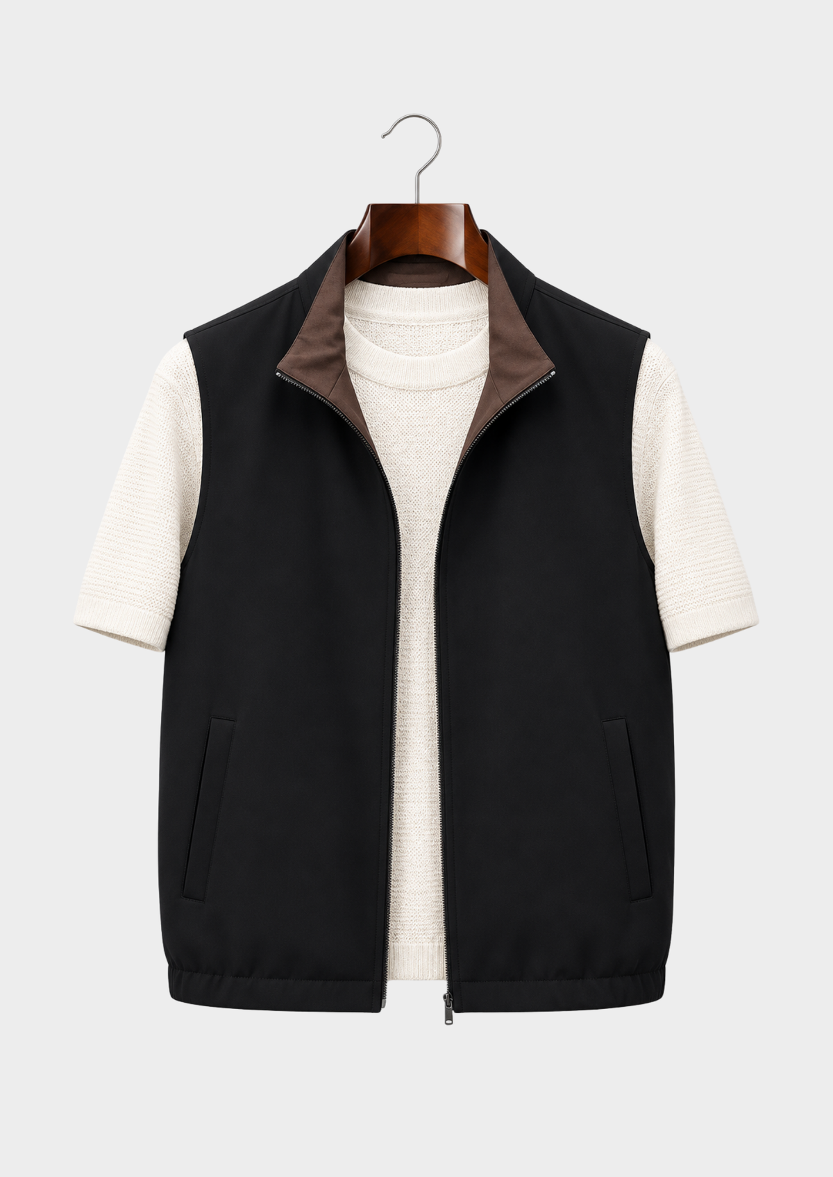 Men's Stand-Collar Zip-Up Vest