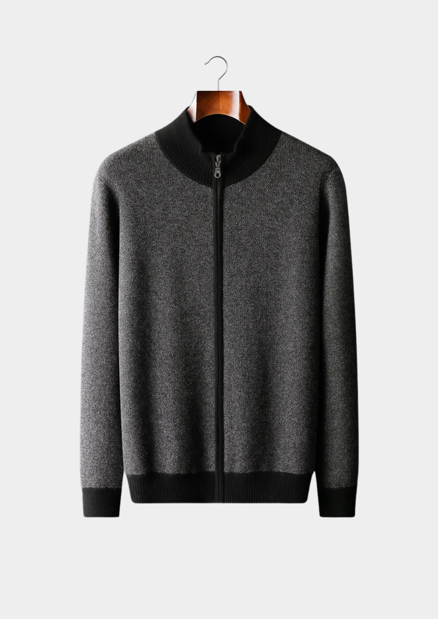 Men’s Textured Cashmere Full-Zip Cardigan