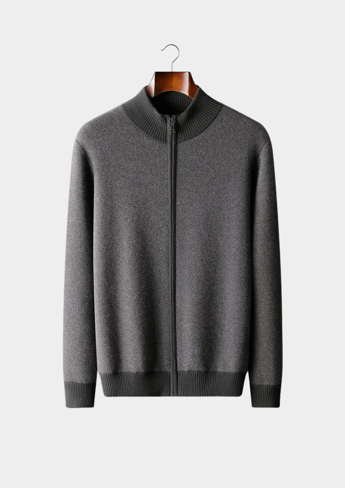 Men’s Textured Cashmere Full-Zip Cardigan