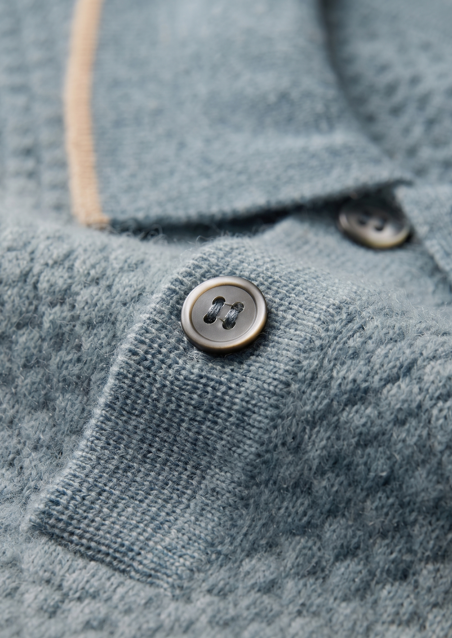 Men’s Textured Knit Polo Shirt with Contrast Trim
