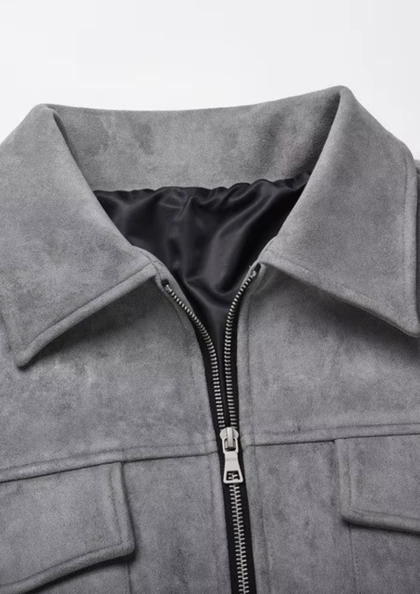 Men’s Textured Zip-Up Jacket with Four Front Pockets