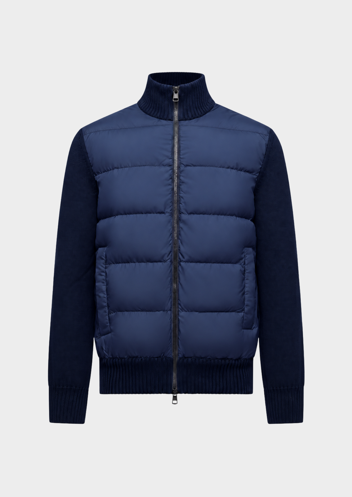 Men's Thick Stand-Collar Zip-Up Parka Jacket