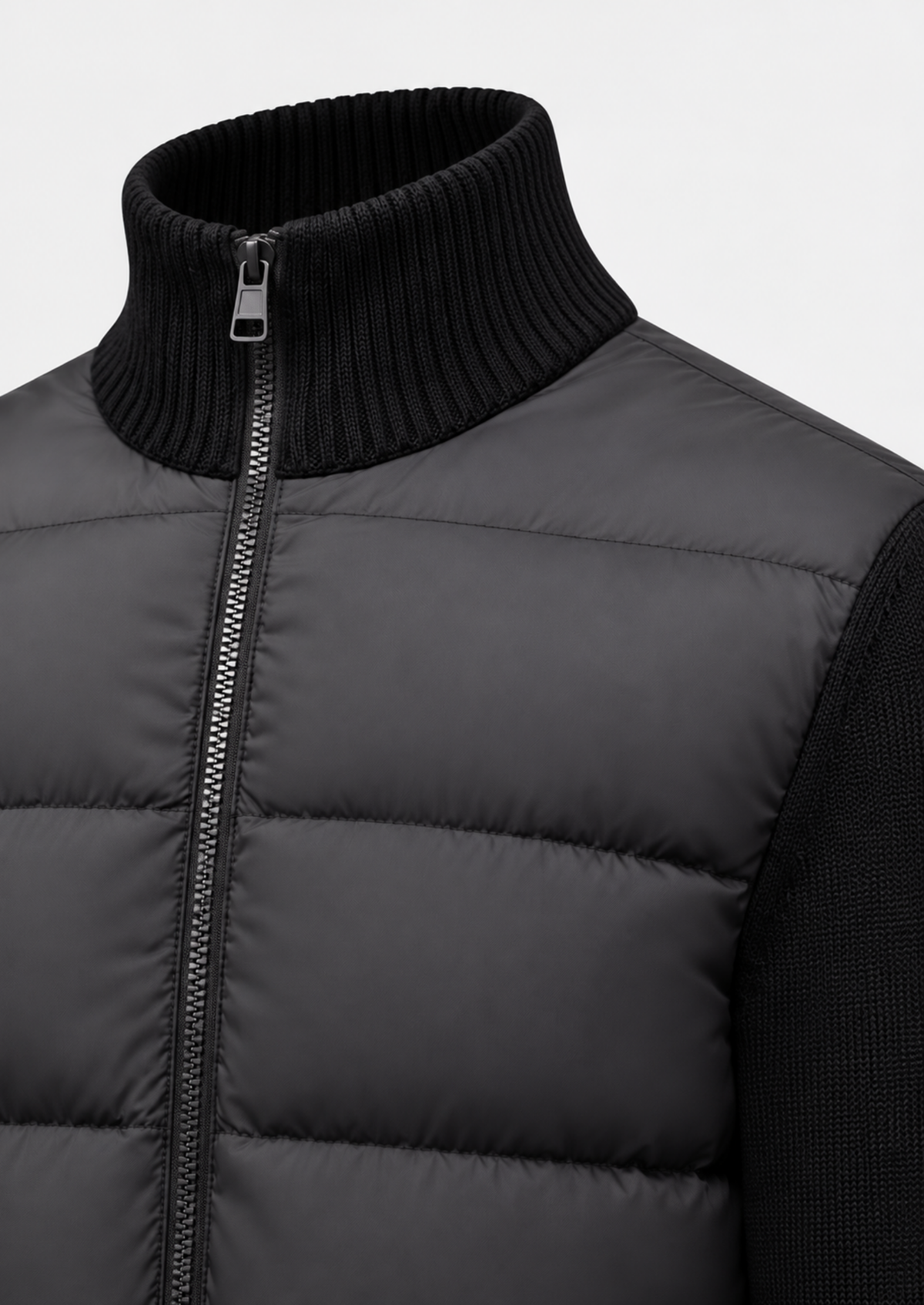 Men's Thick Stand-Collar Zip-Up Parka Jacket