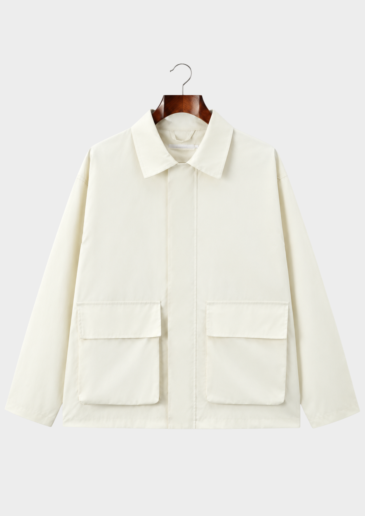 Men's Turn-Down Collar Loose-Fit Solid-Color Jacket