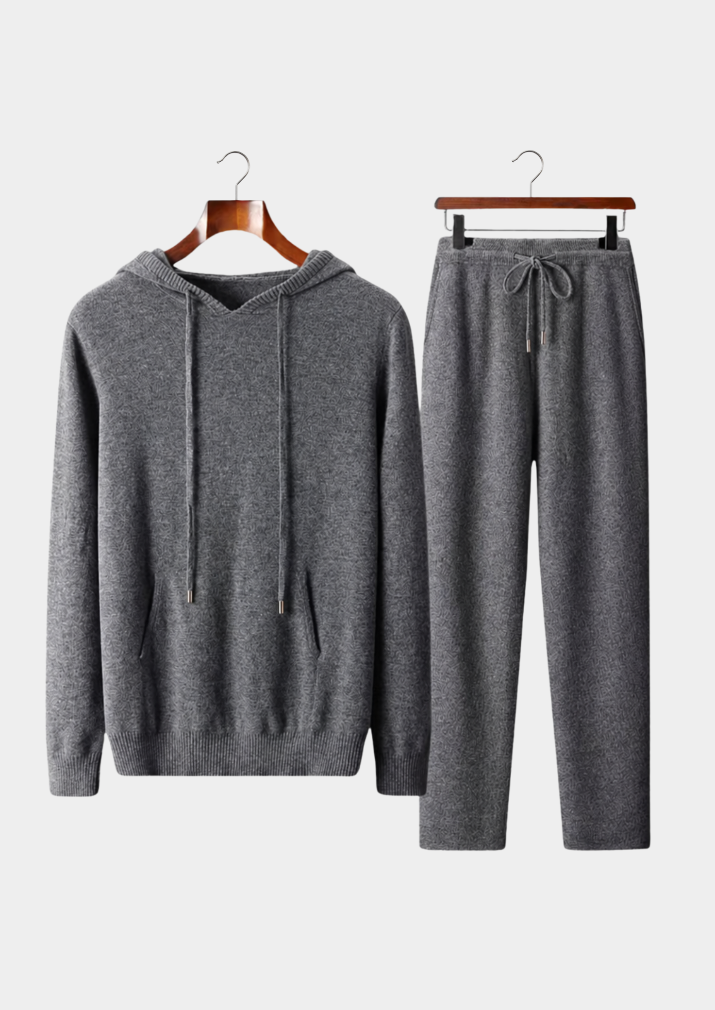 Men’s Two-Piece Hoodie Set with Drawstring Pants