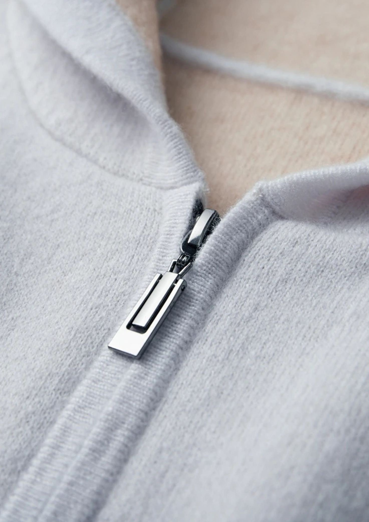 Men’s Two-Tone Full-Zip Hoodie with Drawstring