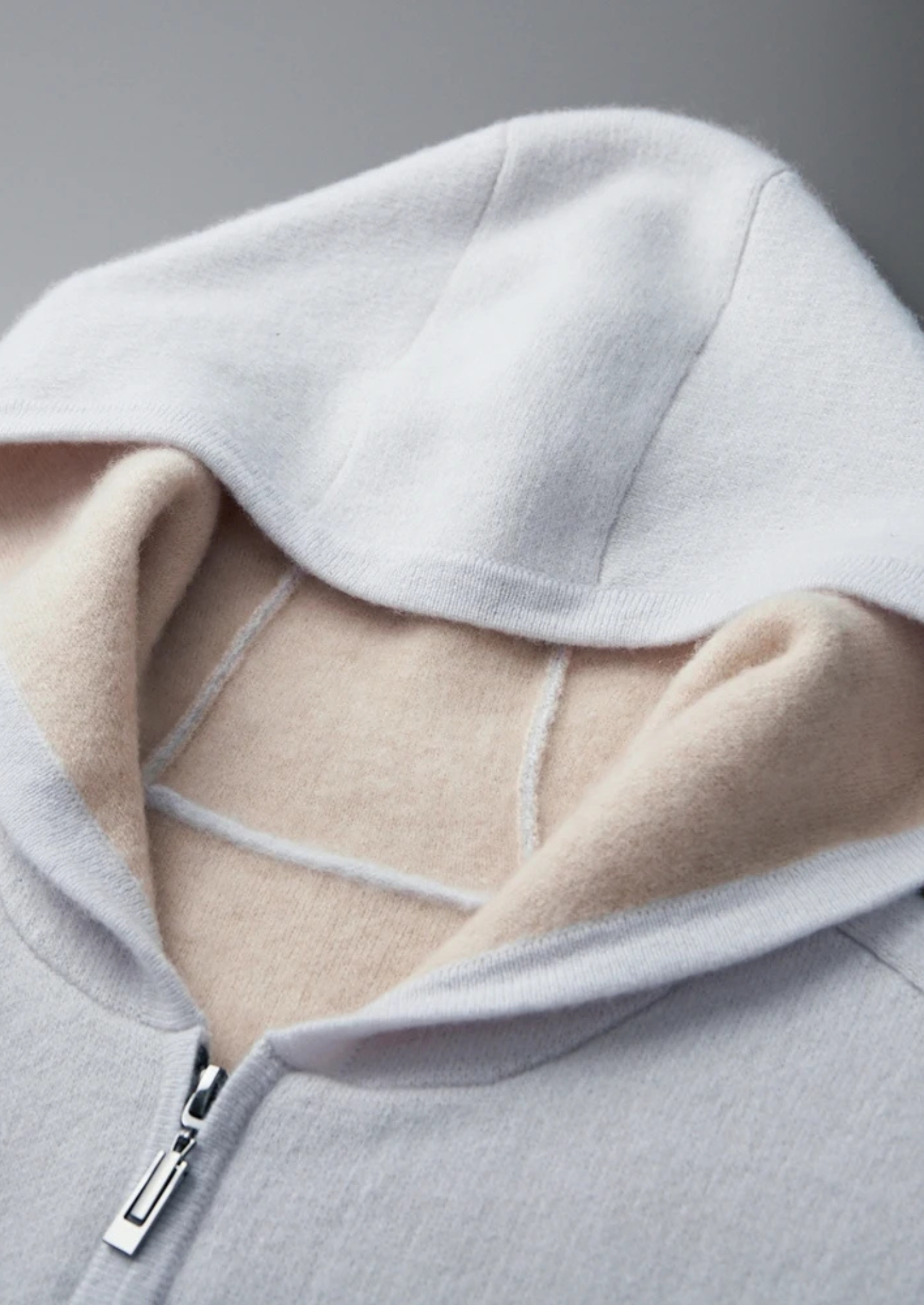 Men’s Two-Tone Full-Zip Hoodie with Drawstring