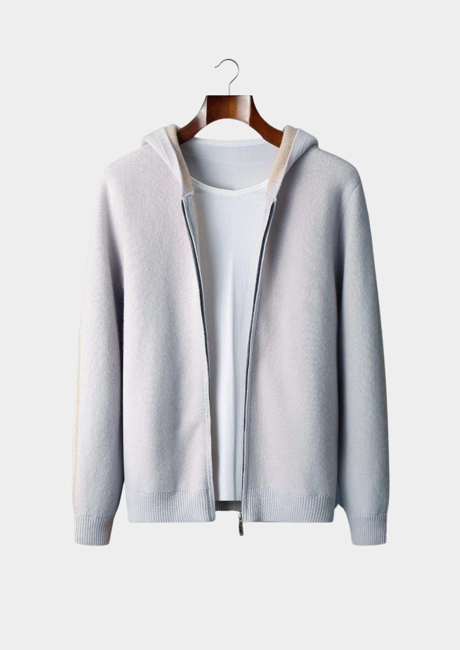 Men’s Two-Tone Full-Zip Hoodie with Drawstring