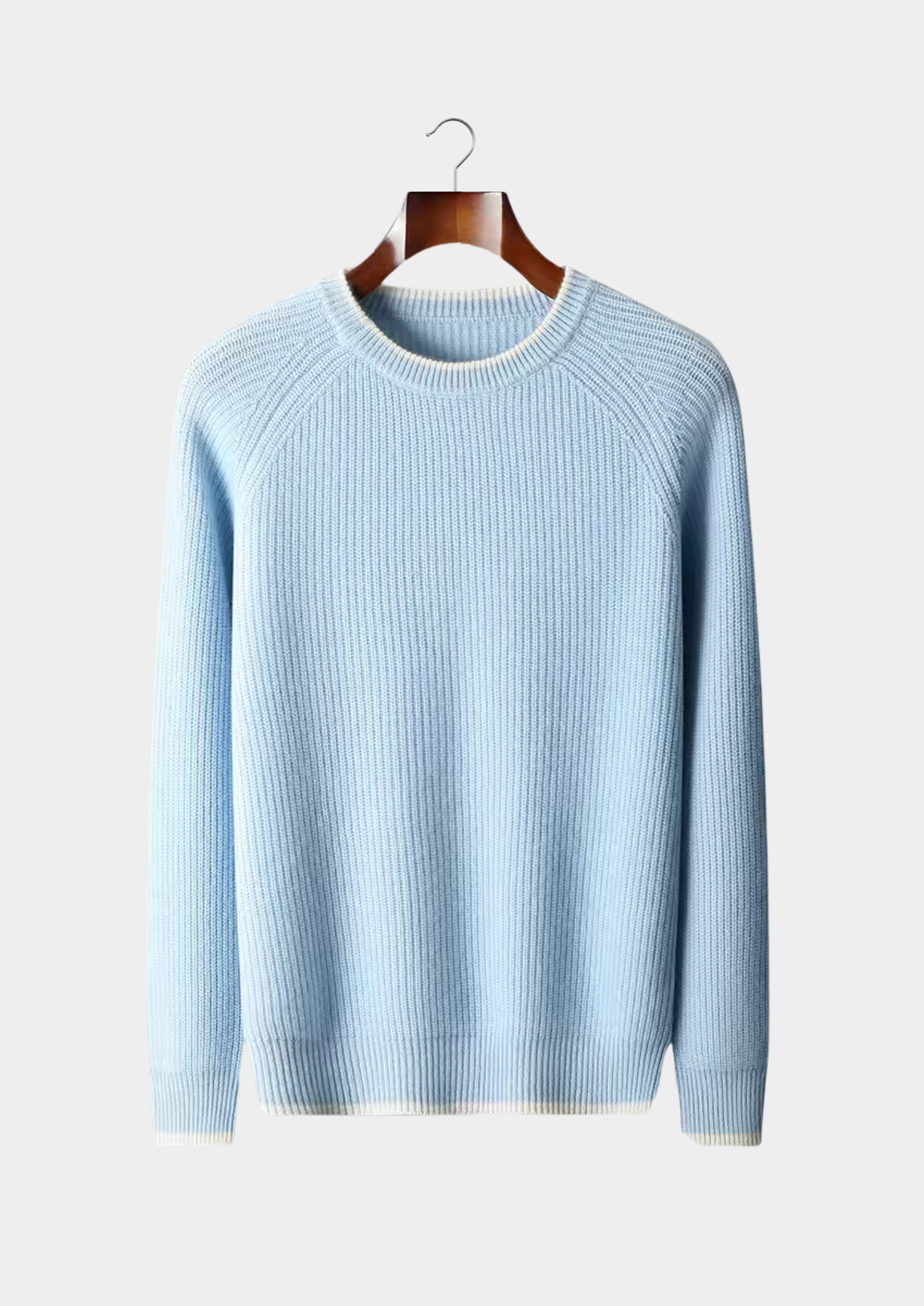 Men’s Two-Tone Ribbed Crewneck Sweater