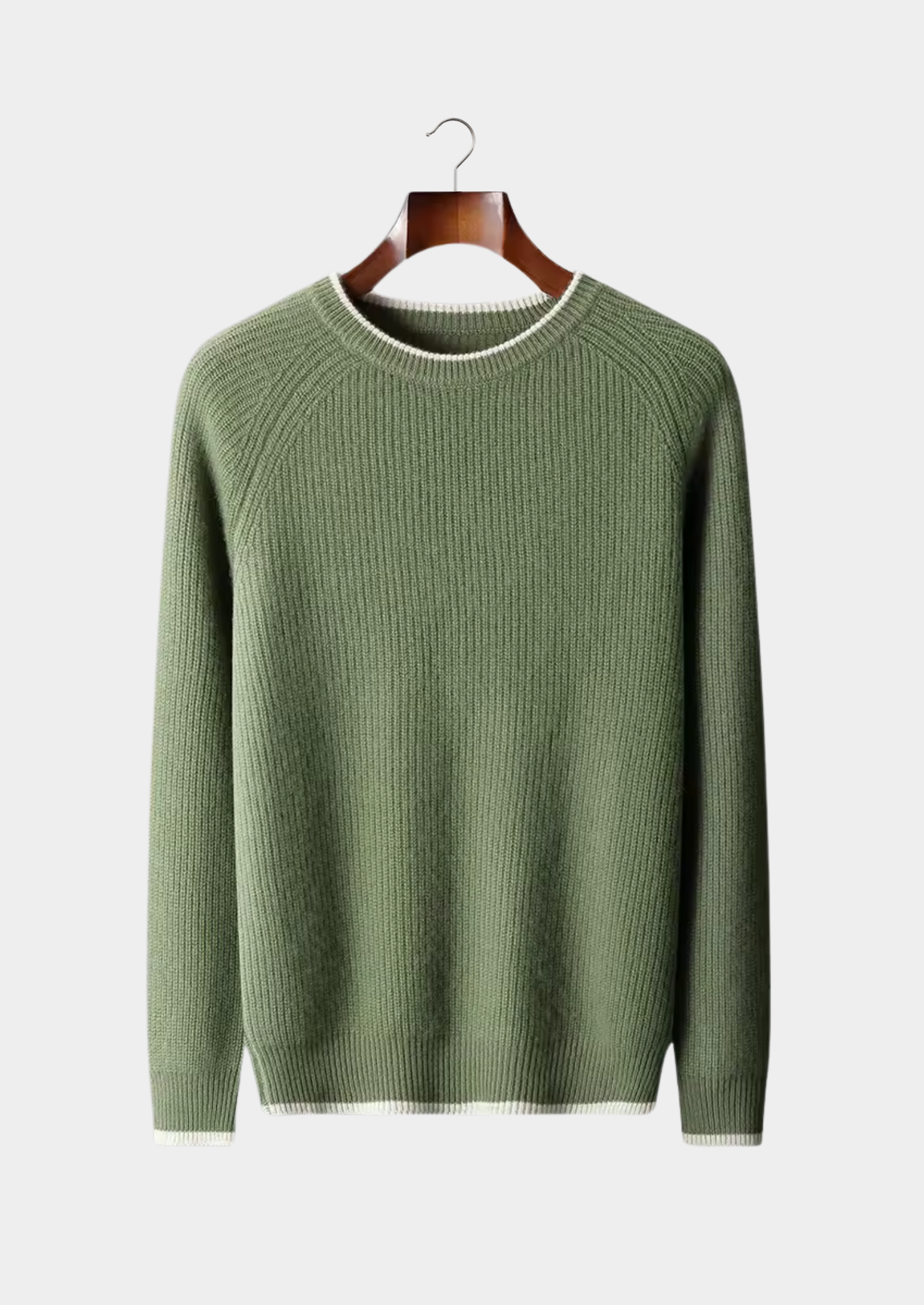 Men’s Two-Tone Ribbed Crewneck Sweater