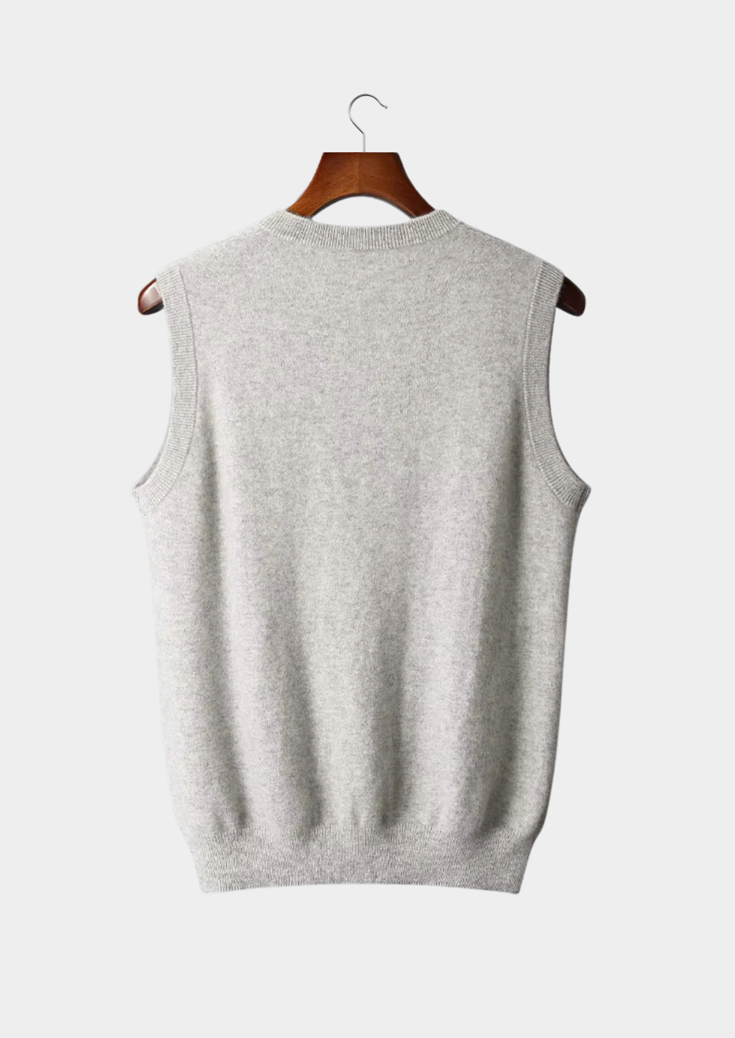 Men’s V-Neck Sweater Vest with Ribbed Trim