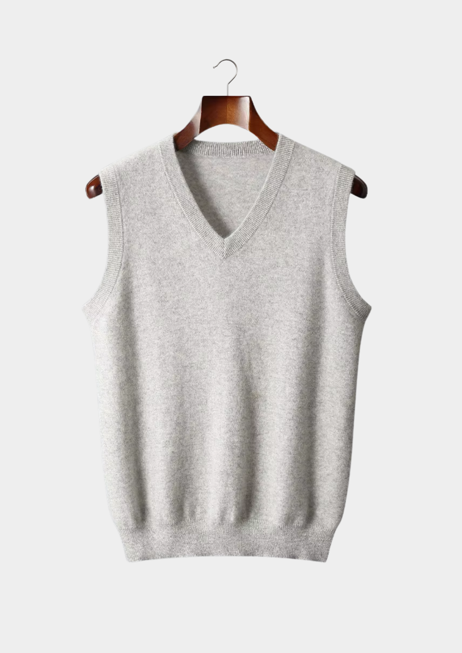 Men’s V-Neck Sweater Vest with Ribbed Trim