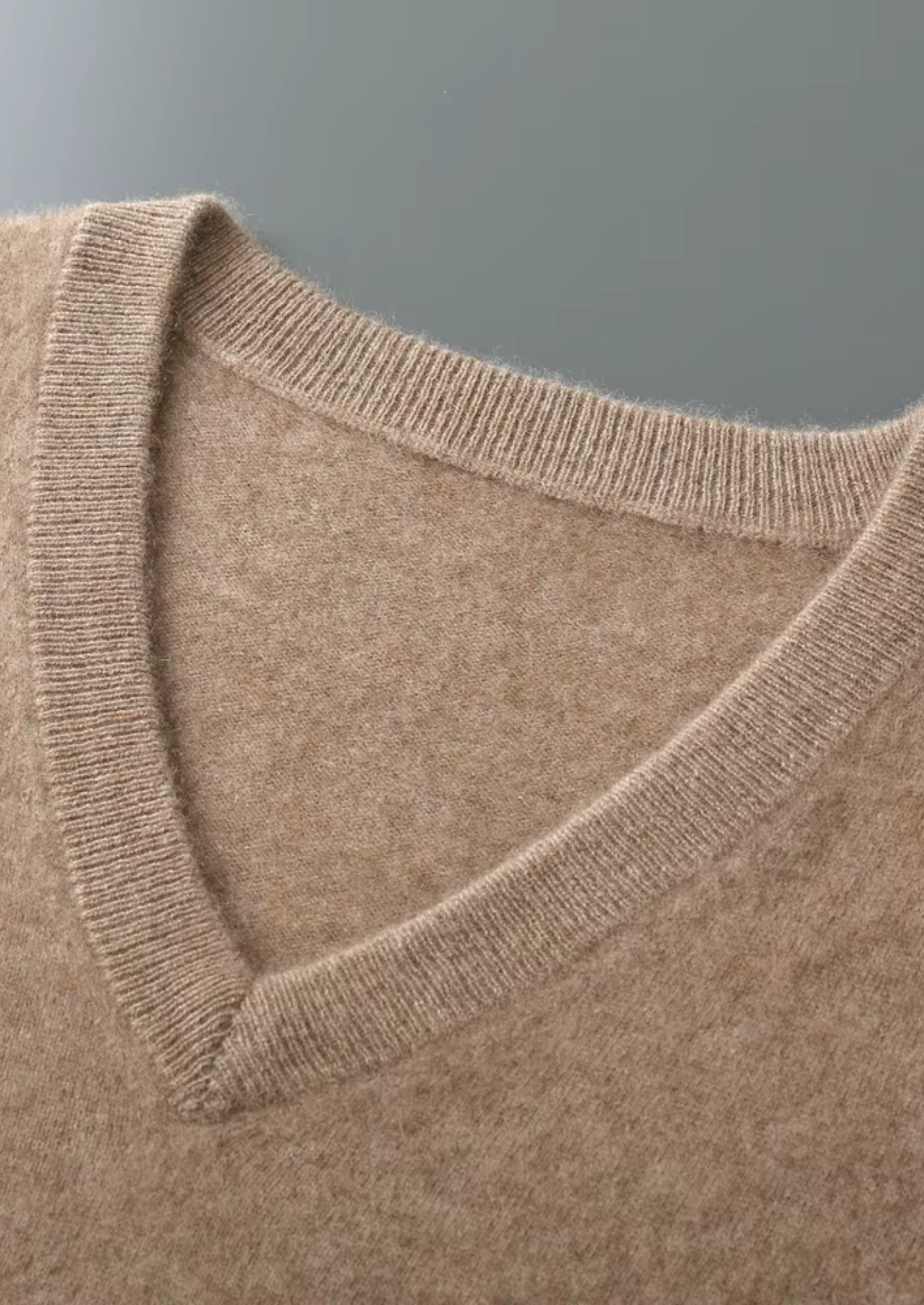 Men’s V-Neck Sweater Vest with Ribbed Trim