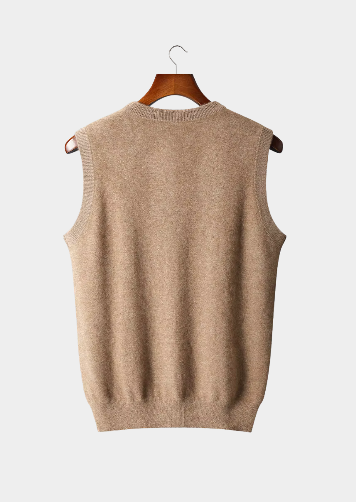 Men’s V-Neck Sweater Vest with Ribbed Trim