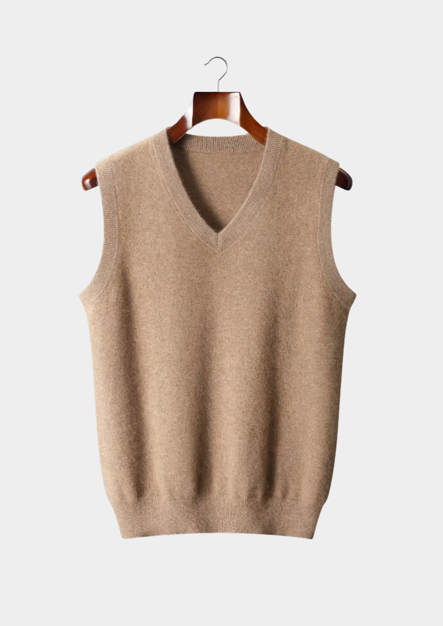 Men’s V-Neck Sweater Vest with Ribbed Trim