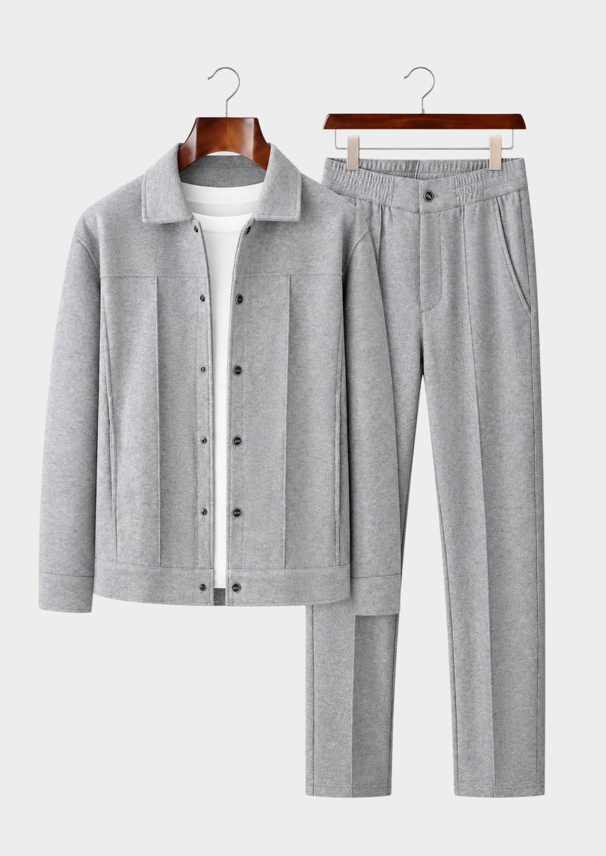 Men's Wool 2-Piece Set with Single-Breasted Jacket and Pants