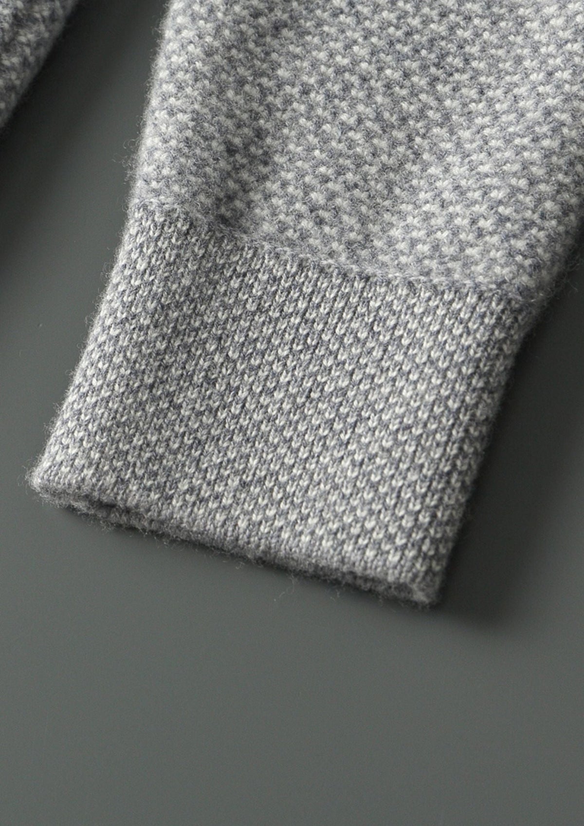 Men’s Wool Knit Hoodie and Pants Set with Jacquard Pattern