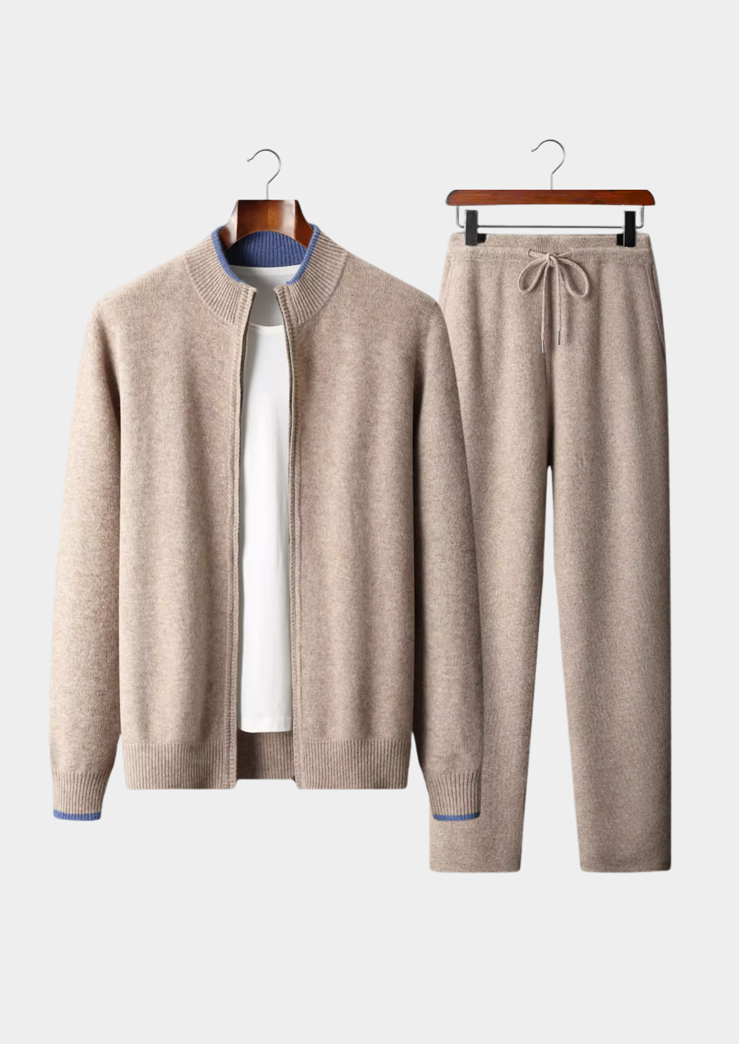 Men’s Zip-Front Sweater Set with Drawstring Pants