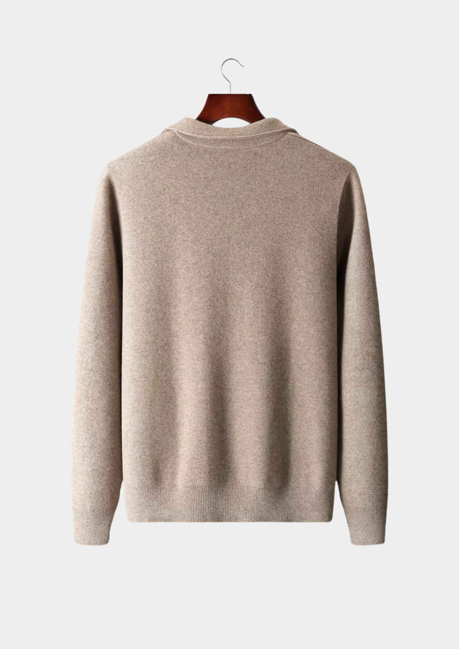 Men’s Zip Front Cardigan with Turn-Down Collar