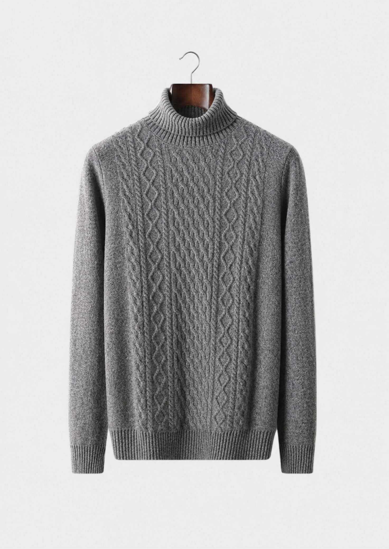 Men’s Cable Knit Turtleneck Sweater