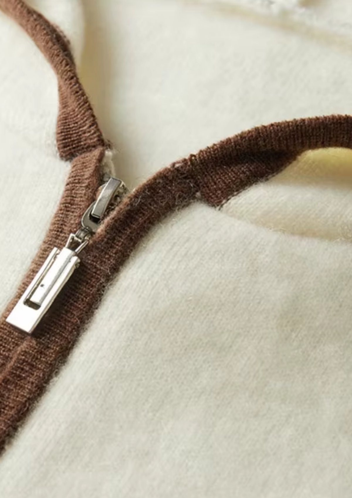 Men's Cashmere Contrast Trim Hooded Zip-Up Cardigan