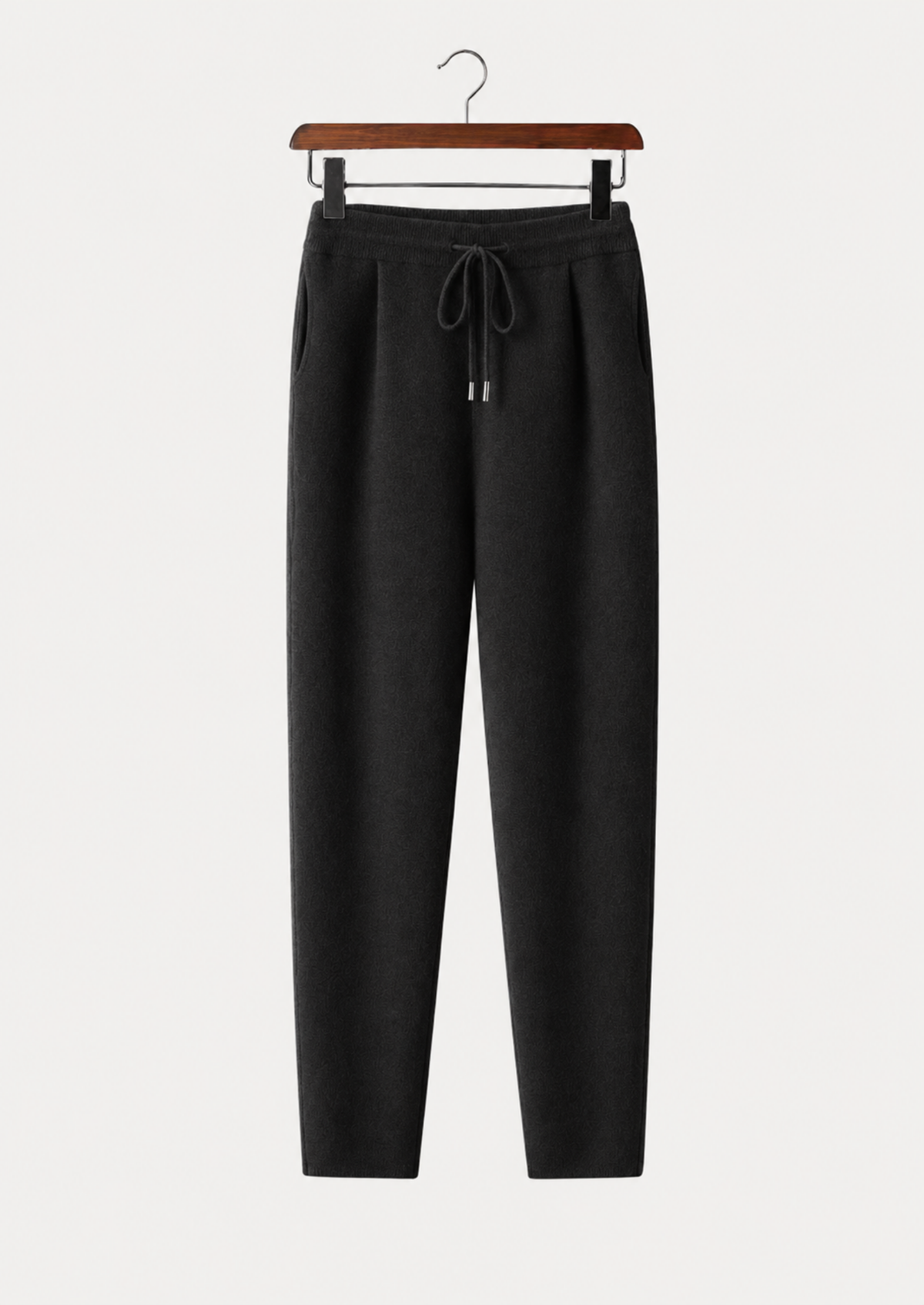 Men’s Cashmere Pleated Pants with Drawstring Waist