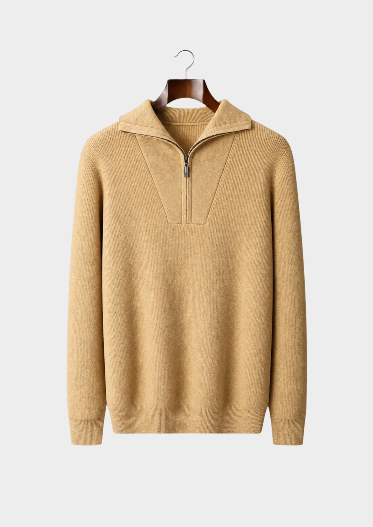 Men’s Cashmere Ribbed Half-Zip Sweater