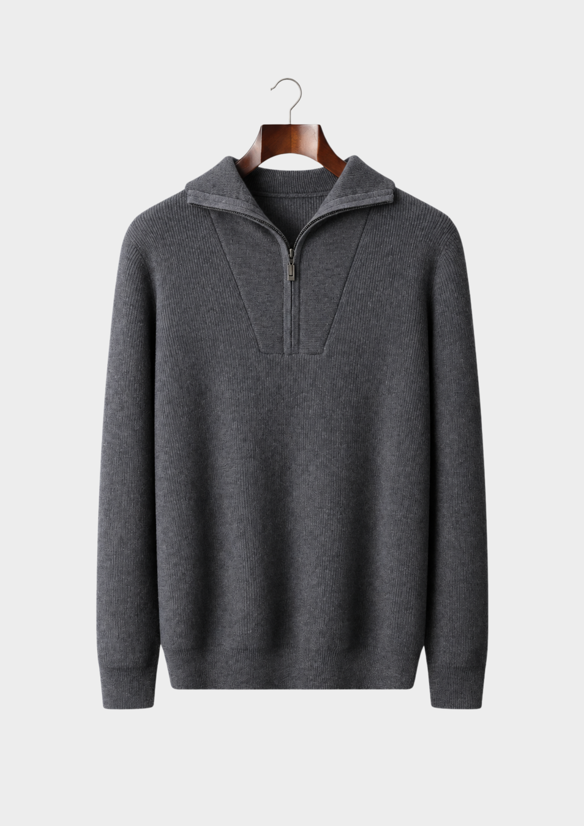 Men’s Cashmere Ribbed Half-Zip Sweater