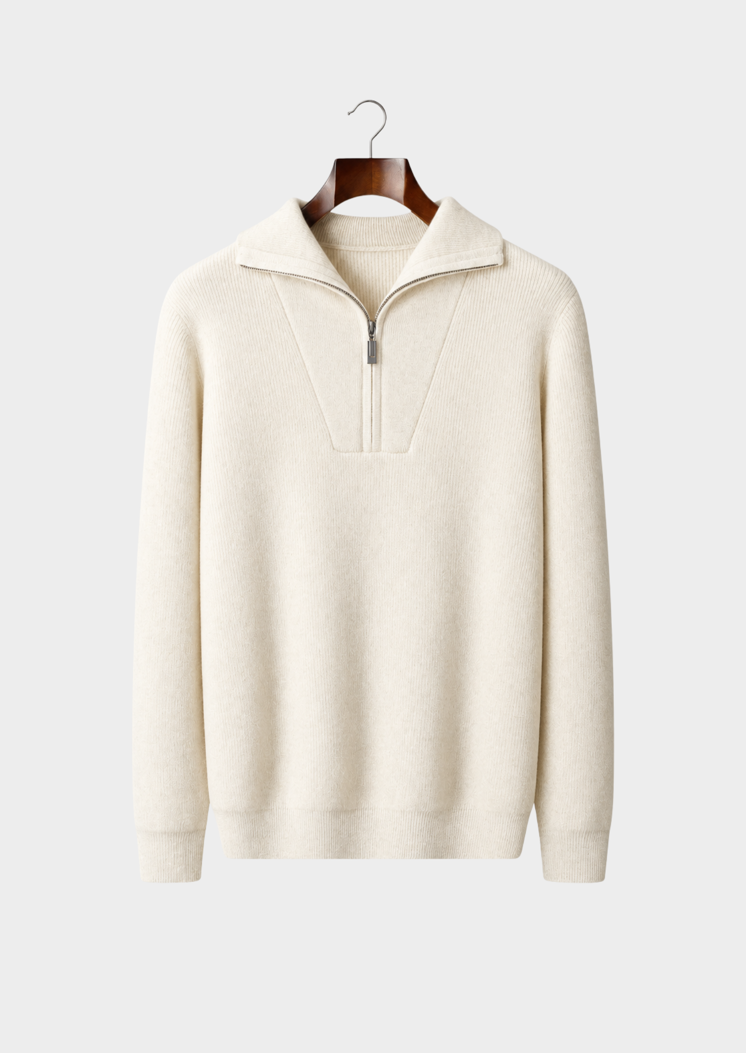 Men’s Cashmere Ribbed Half-Zip Sweater