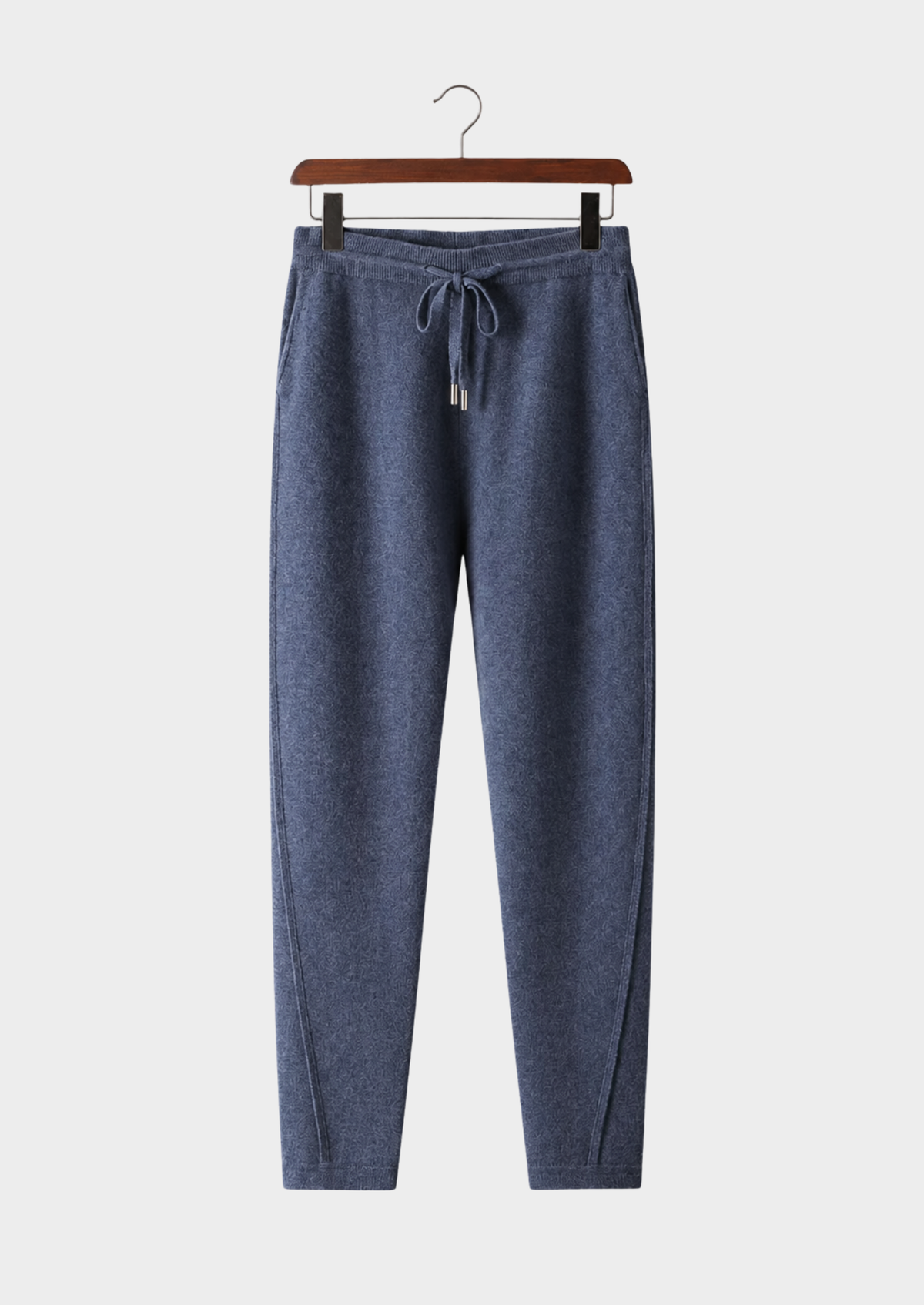 Men’s Cashmere Slim-Fit Pants with Drawstring Waist