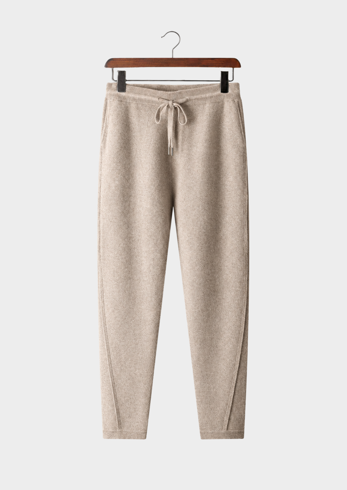 Men’s Cashmere Slim-Fit Pants with Drawstring Waist