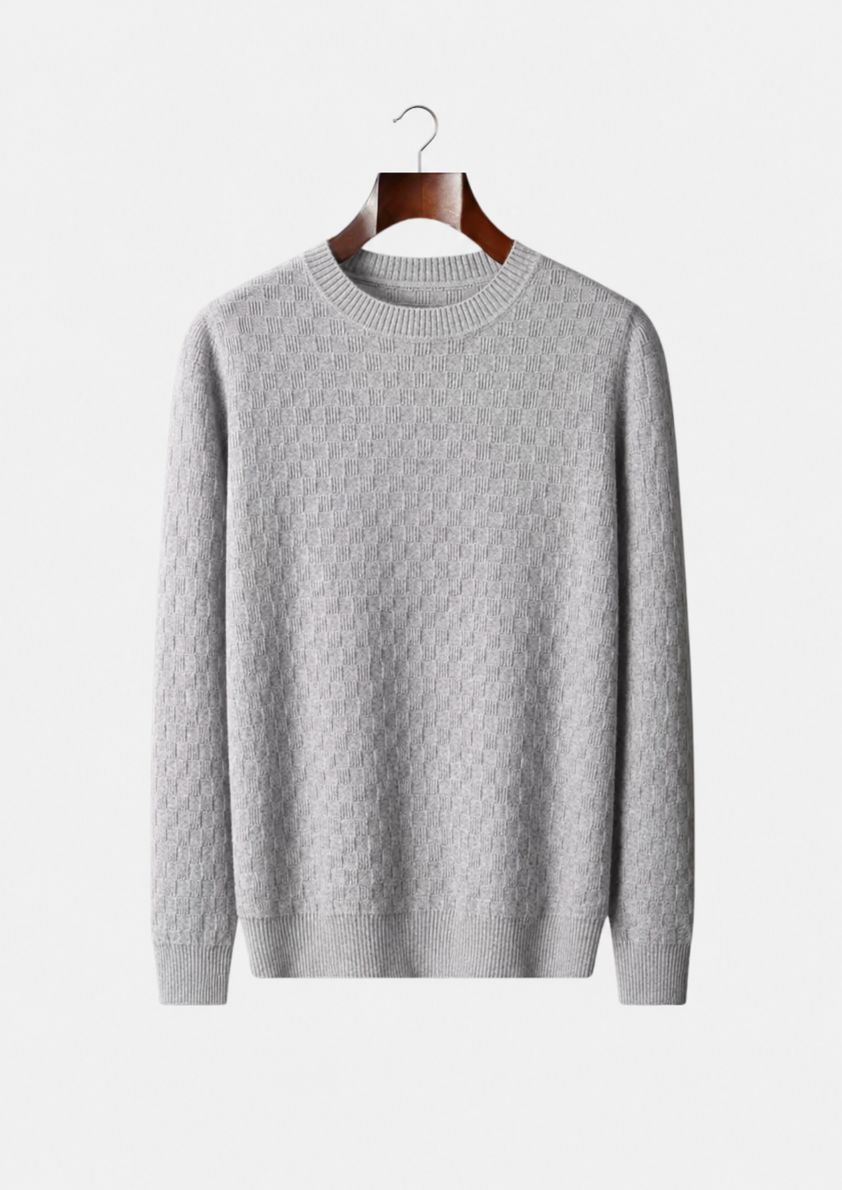 Men's Cashmere Textured All-Over Crewneck Sweater