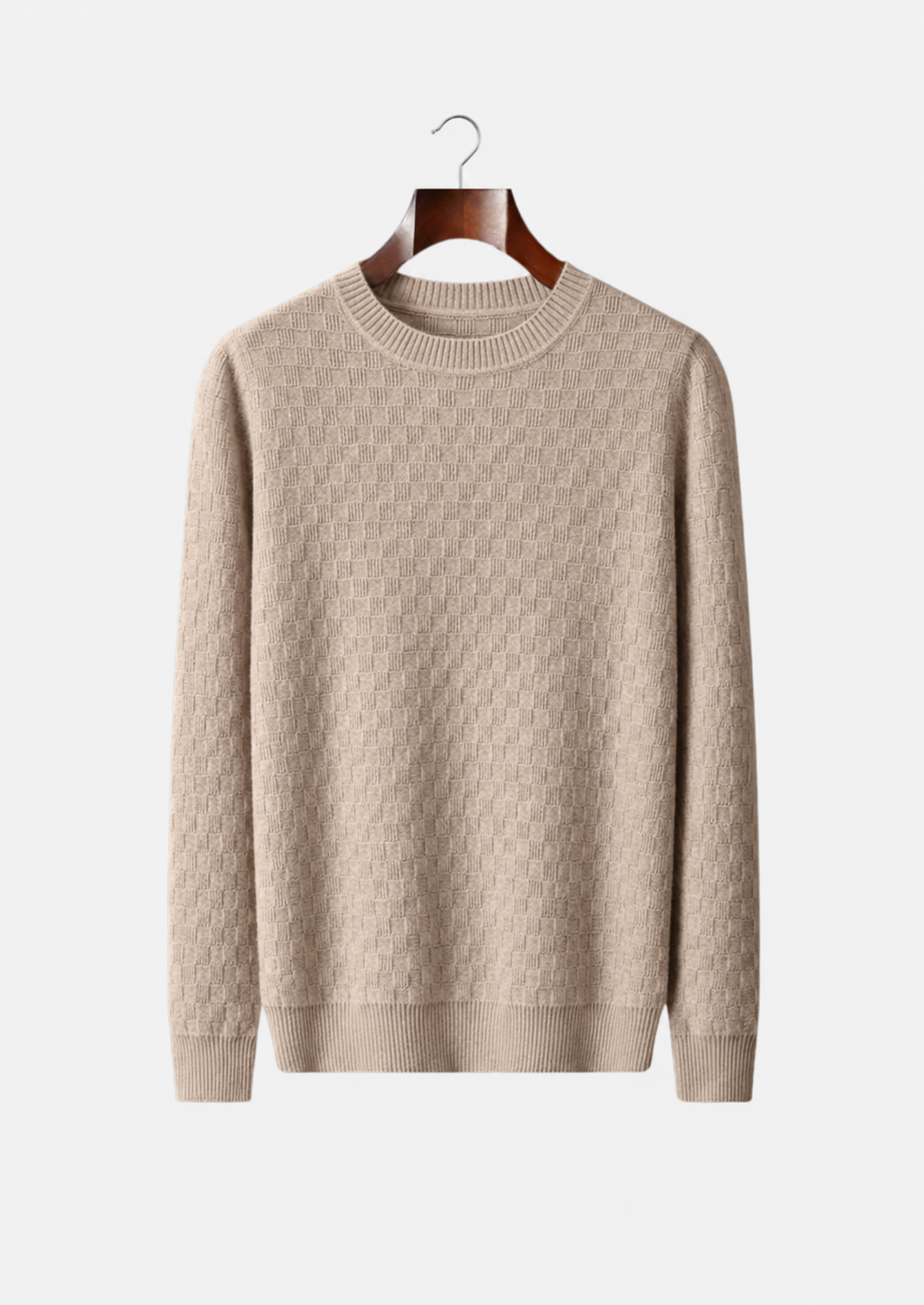 Men's Cashmere Textured All-Over Crewneck Sweater