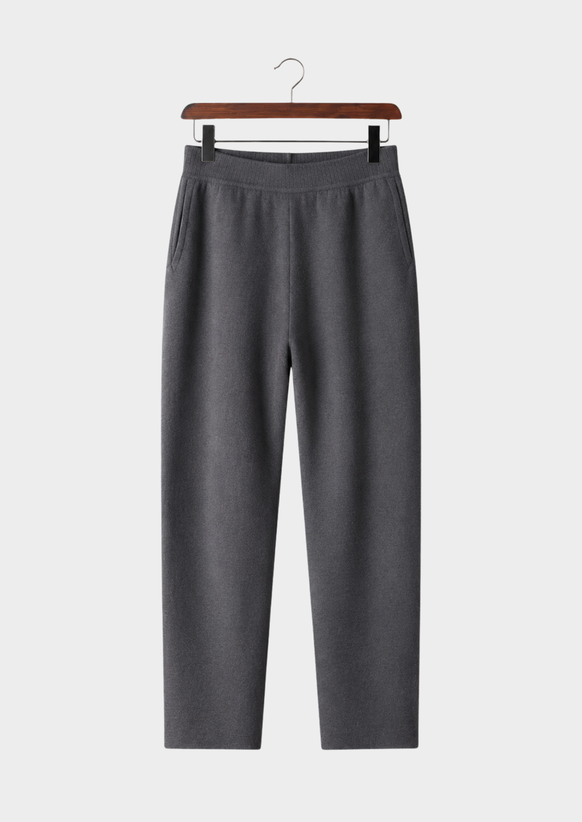 Men’s Cashmere Wide-Leg Pants with Elastic Waist