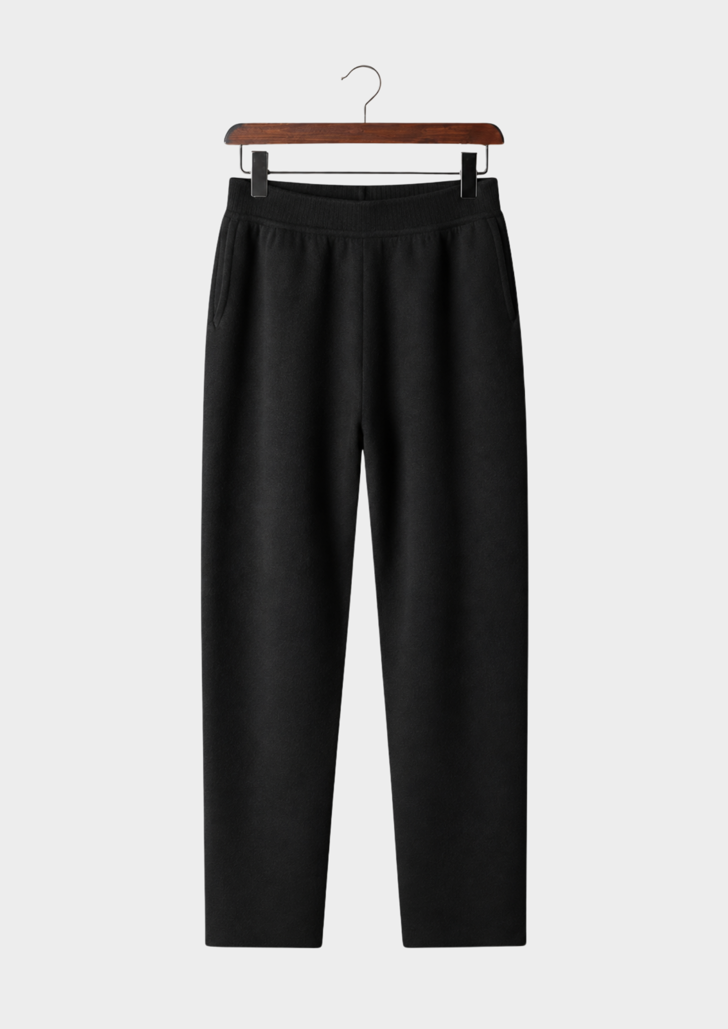 Men’s Cashmere Wide-Leg Pants with Elastic Waist