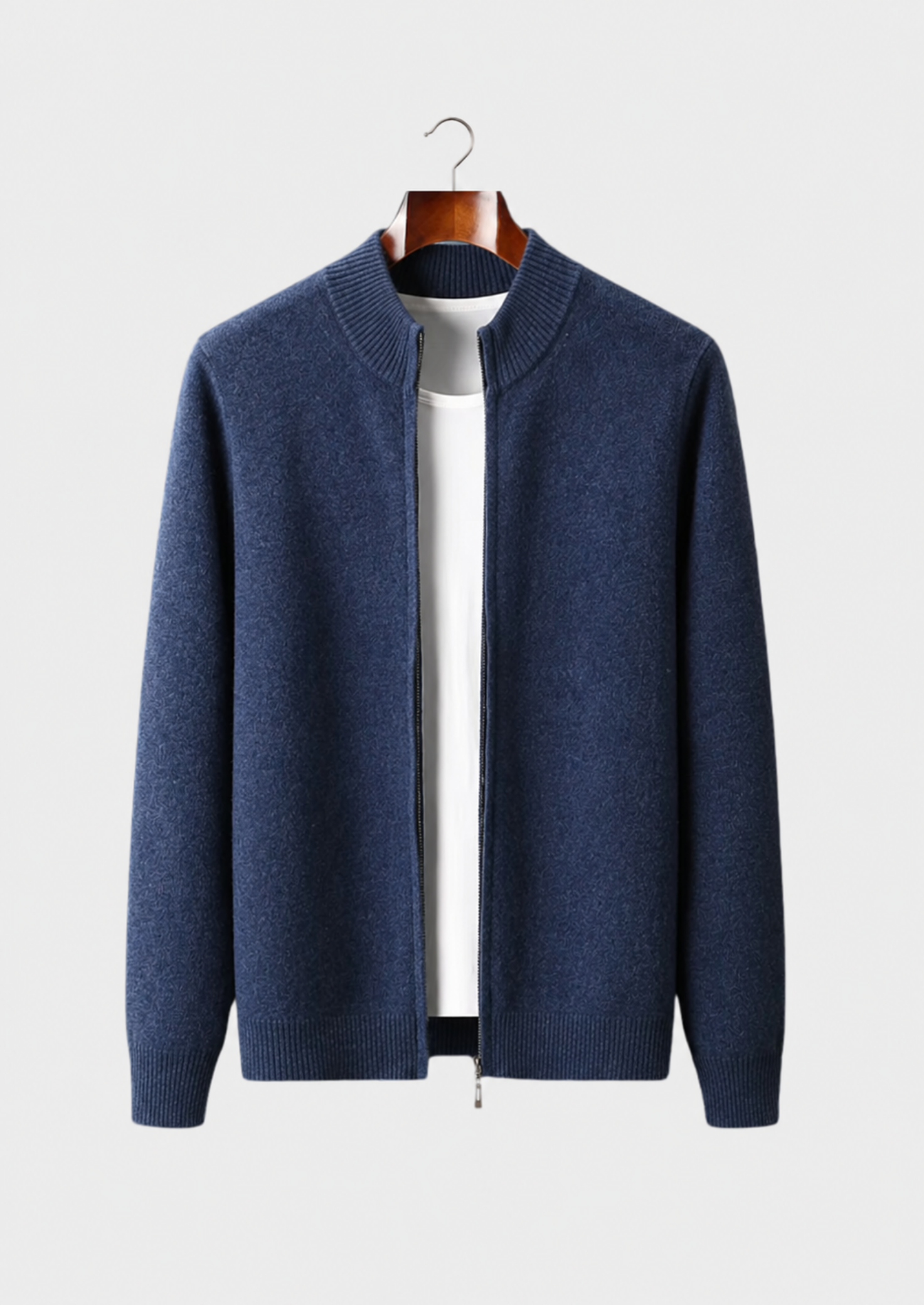 Men’s Full-Zip Cardigan with Stand Collar