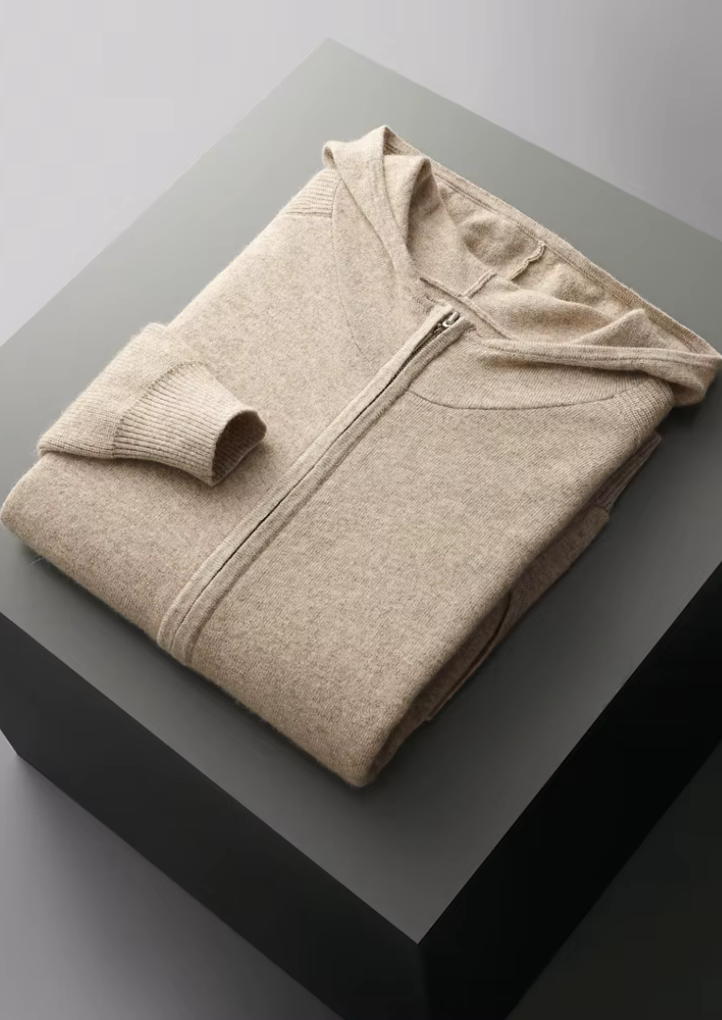 Men’s Full-Zip Hoodie Set with Ribbed Trim