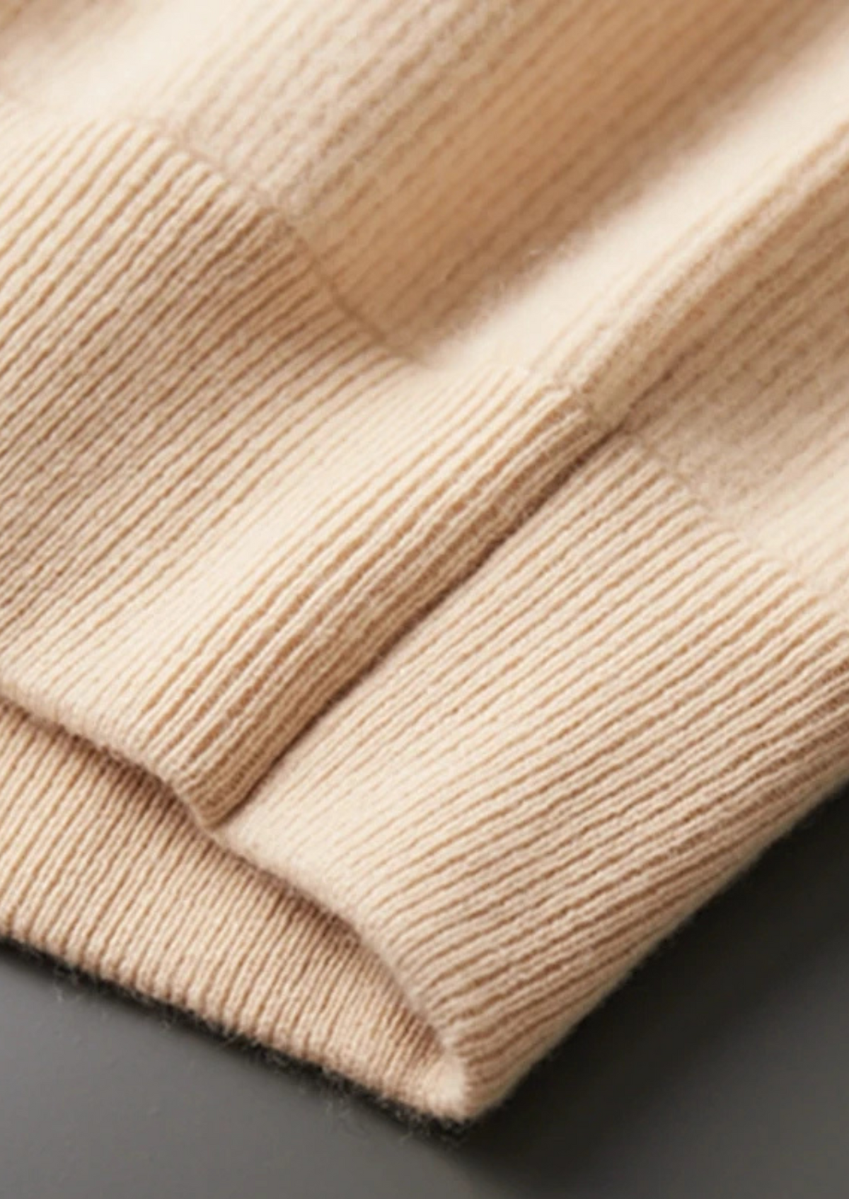 Men’s Merino Wool Full-Zip Ribbed Cardigan with Stand Collar