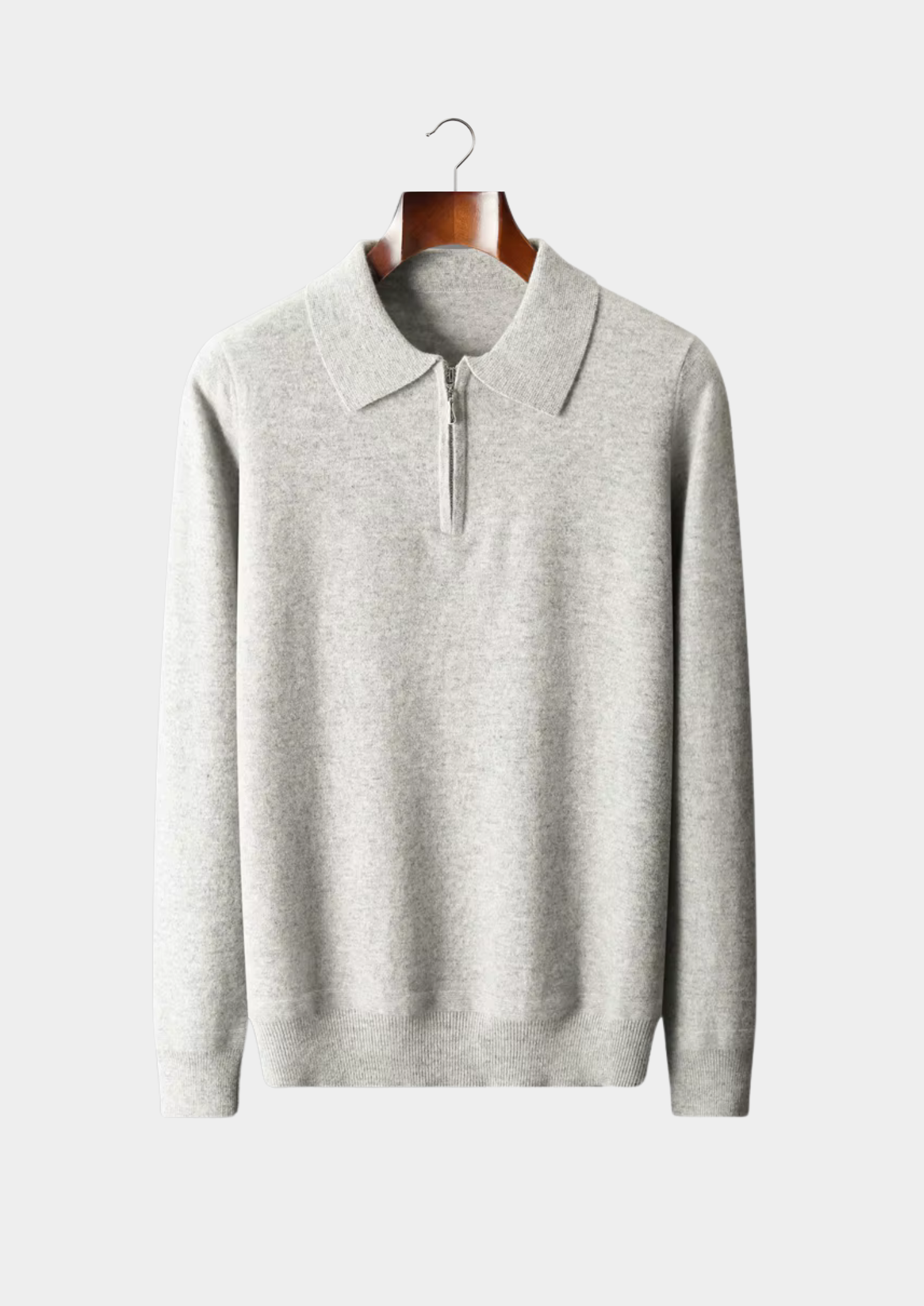 Men’s Half-Zip Polo Sweater with Turn-Down Collar