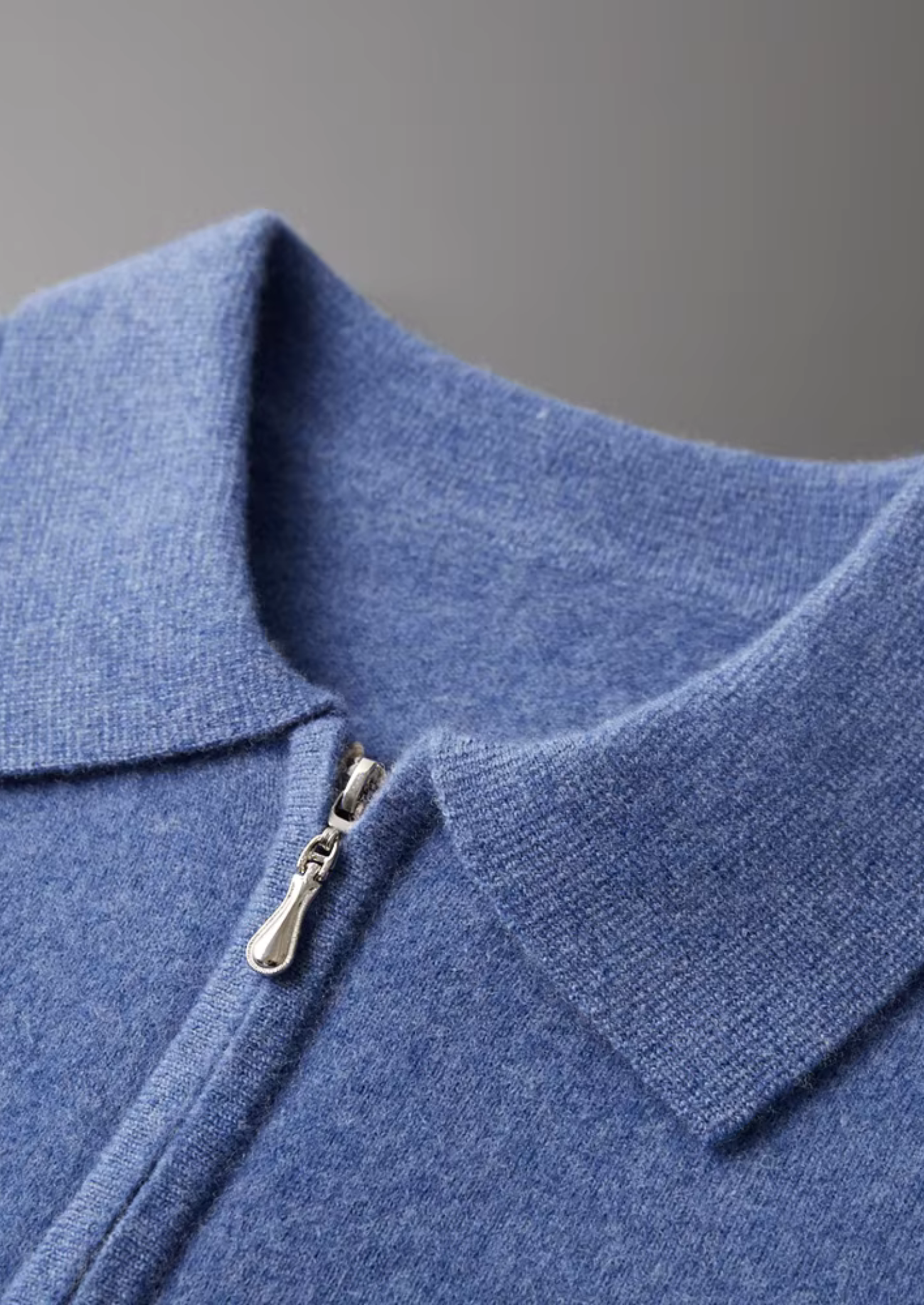 Men’s Half-Zip Polo Sweater with Turn-Down Collar