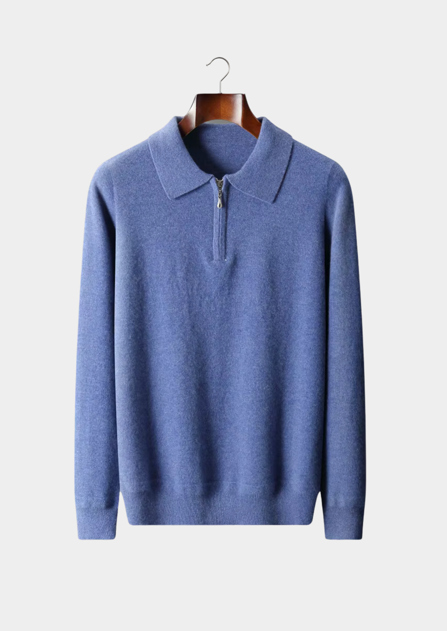 Men’s Half-Zip Polo Sweater with Turn-Down Collar