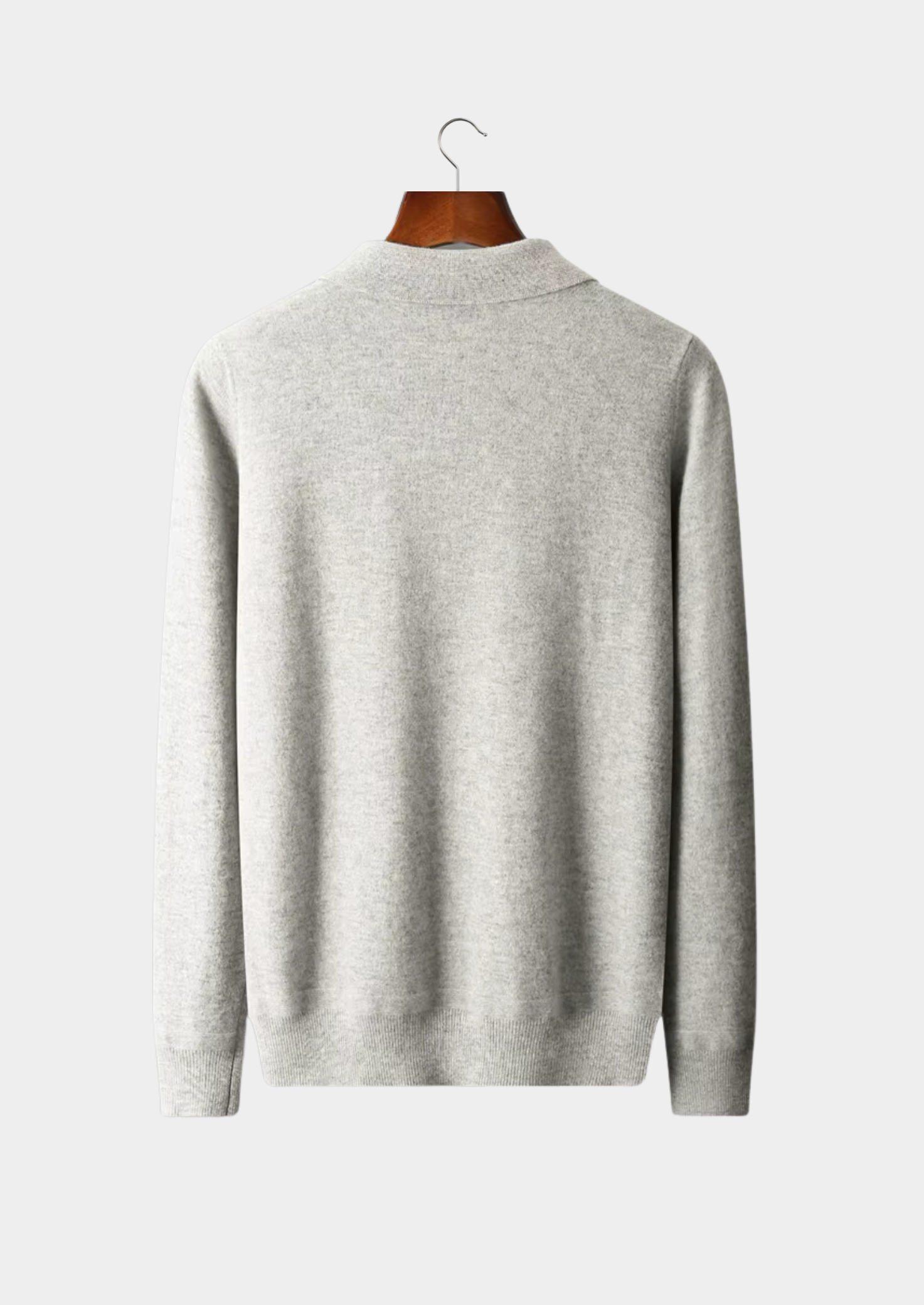 Men’s Half-Zip Polo Sweater with Turn-Down Collar