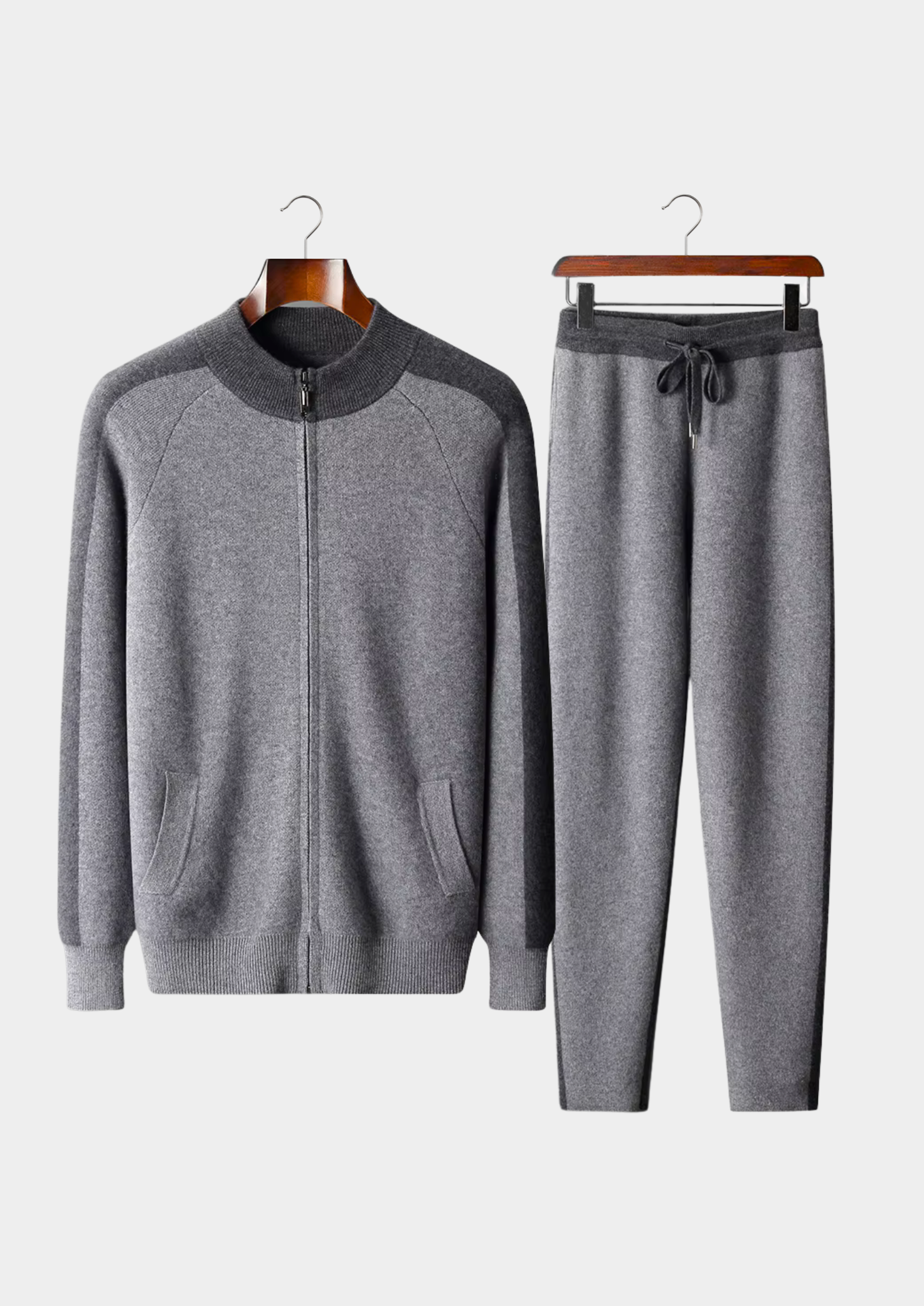 Men’s Knit Loungewear Set with Zip Jacket and Trousers