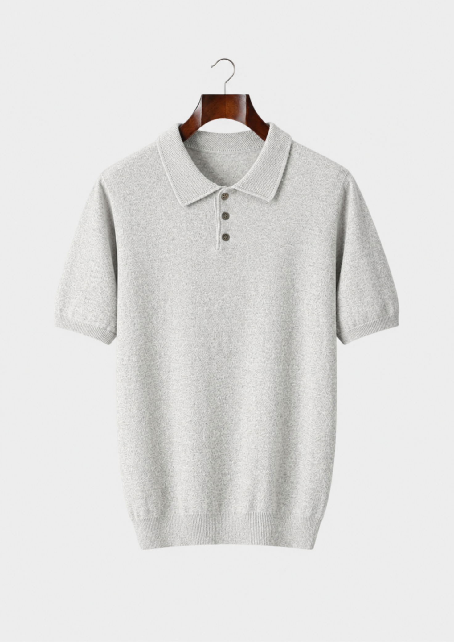 Men’s Knit Polo Shirt with Three-Button Placket